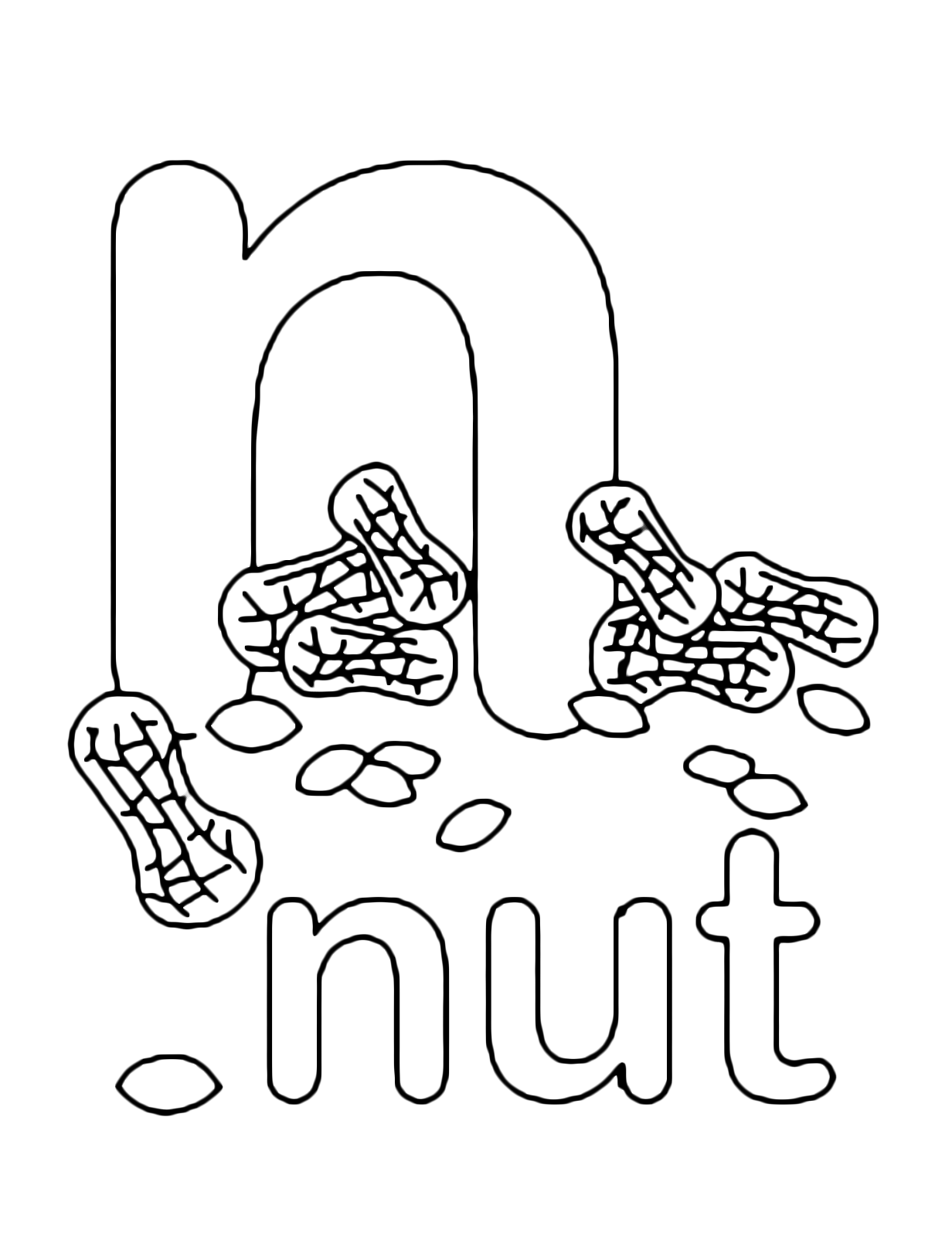 Letters and numbers - n for nuit lowercase letter