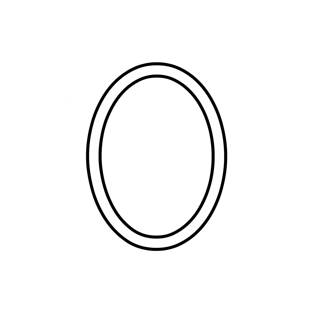 Letters and numbers - Number 0 (zero) cursive