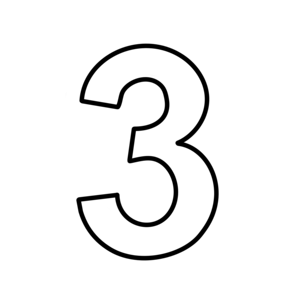 Letters and numbers - Number 3 (three)