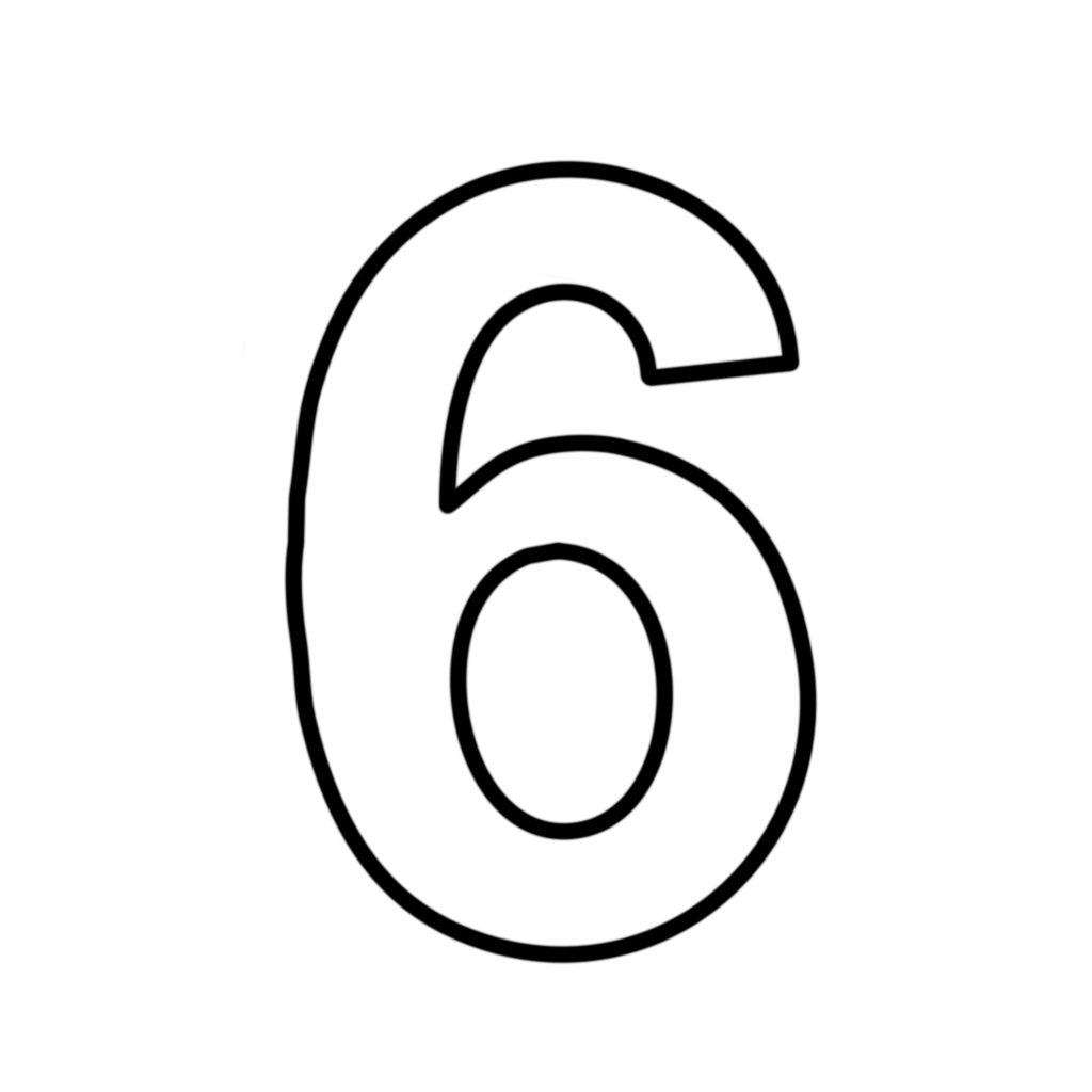 Letters and numbers - Number 6 (six)
