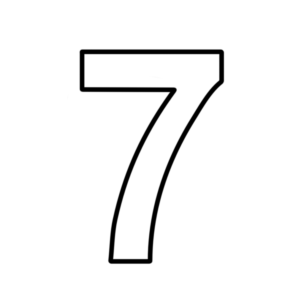 Letters and numbers - Number 7 (seven)