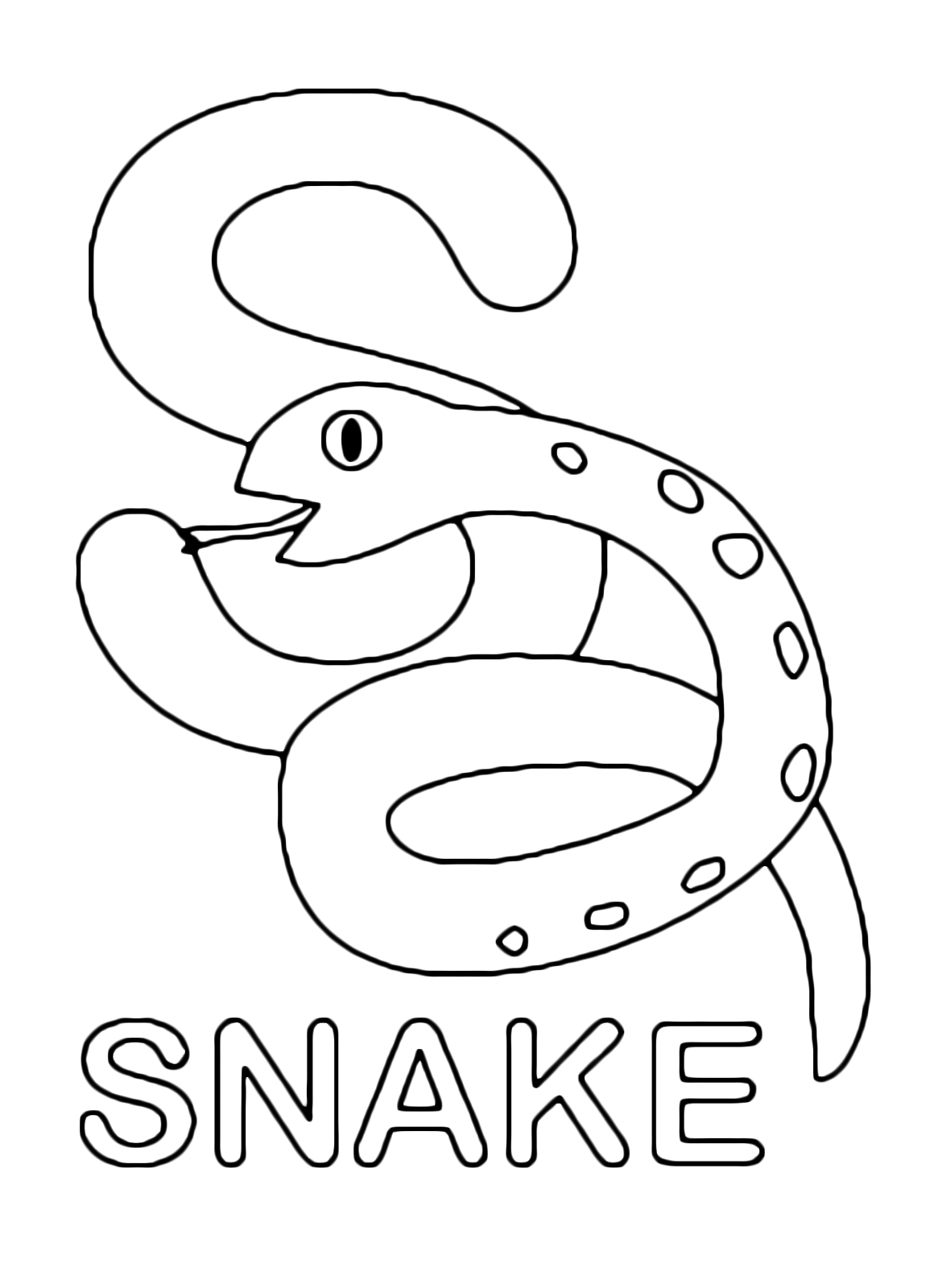 Letters and numbers - S for snake uppercase letter