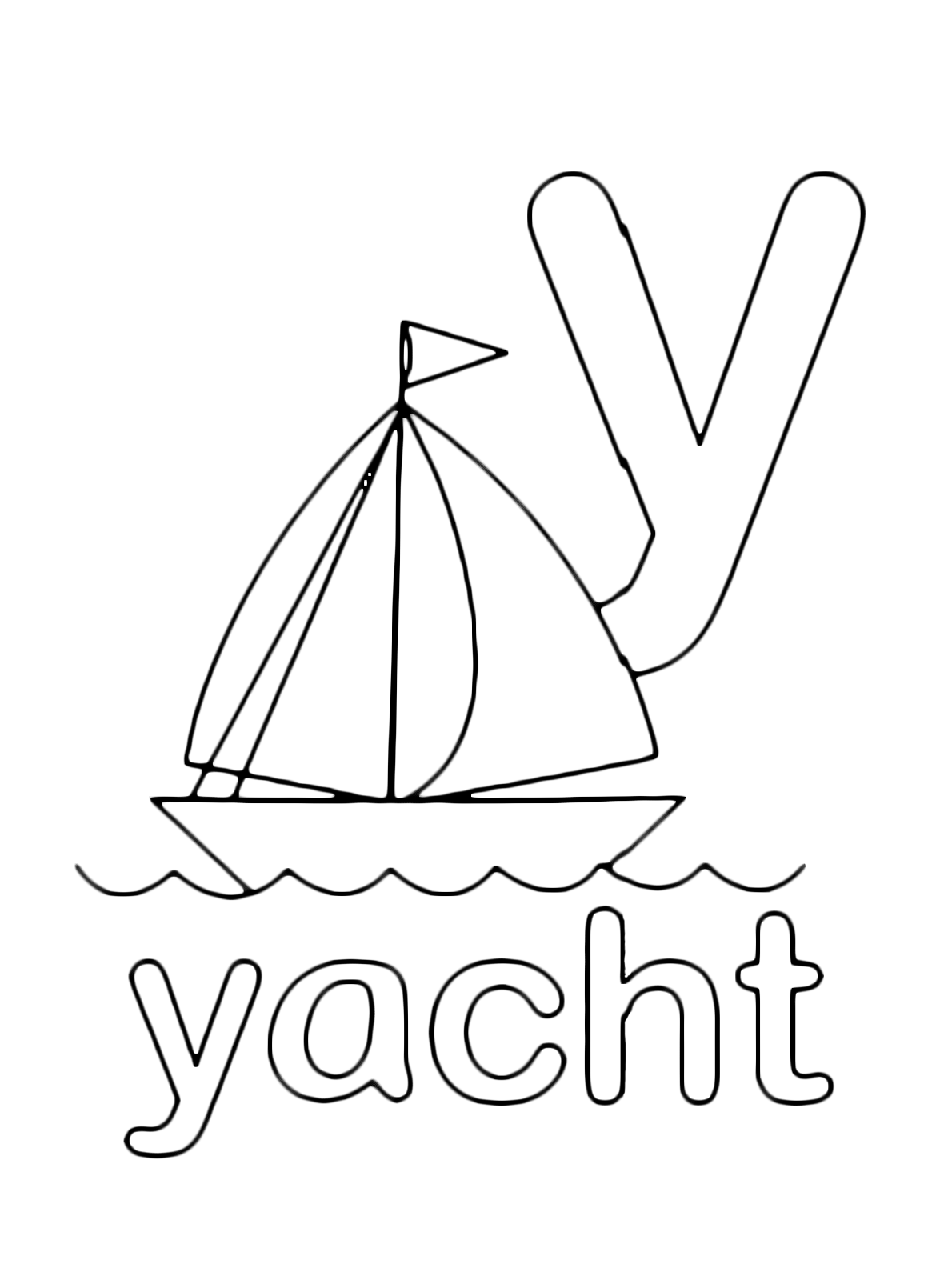 Letters and numbers - y for yachr lowercase letter