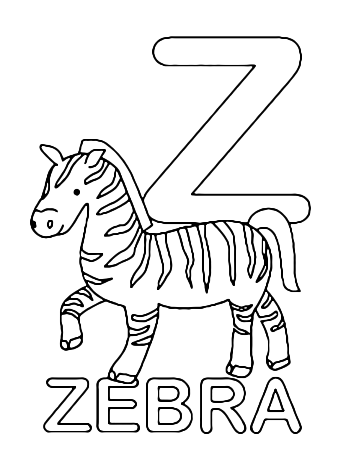 Letters and numbers - Z for zebra uppercase letter