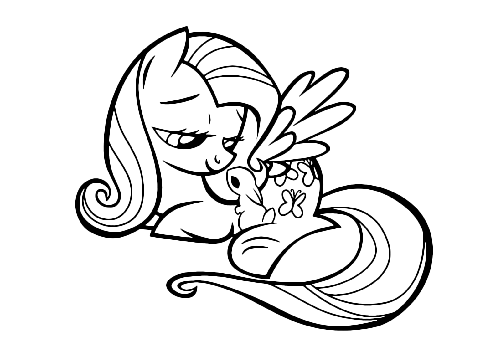 My Little Pony - Fluttershy embraces a bunny