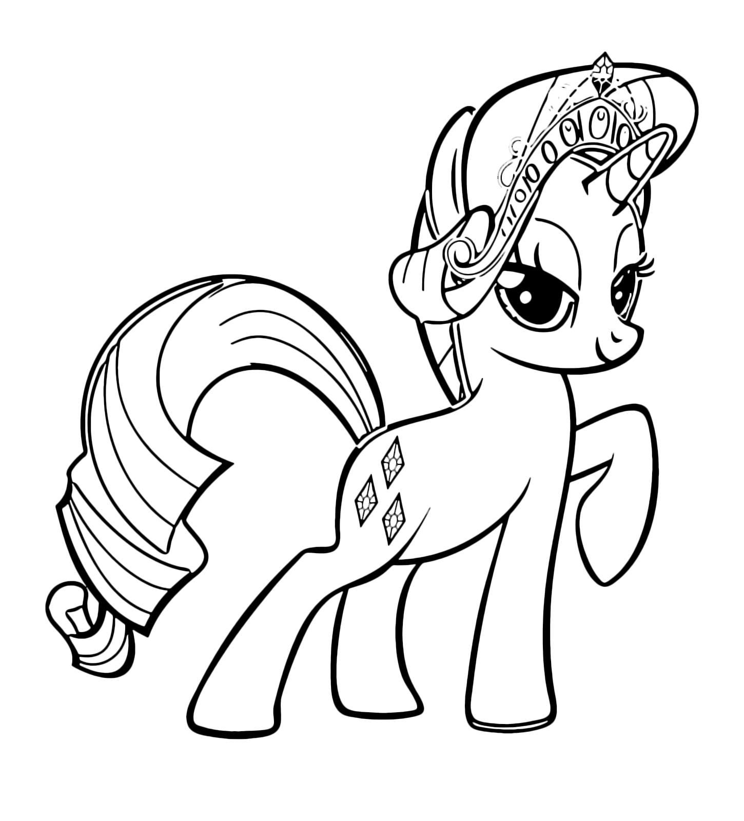 My Little Pony - Rarity with the crown between the thick broom