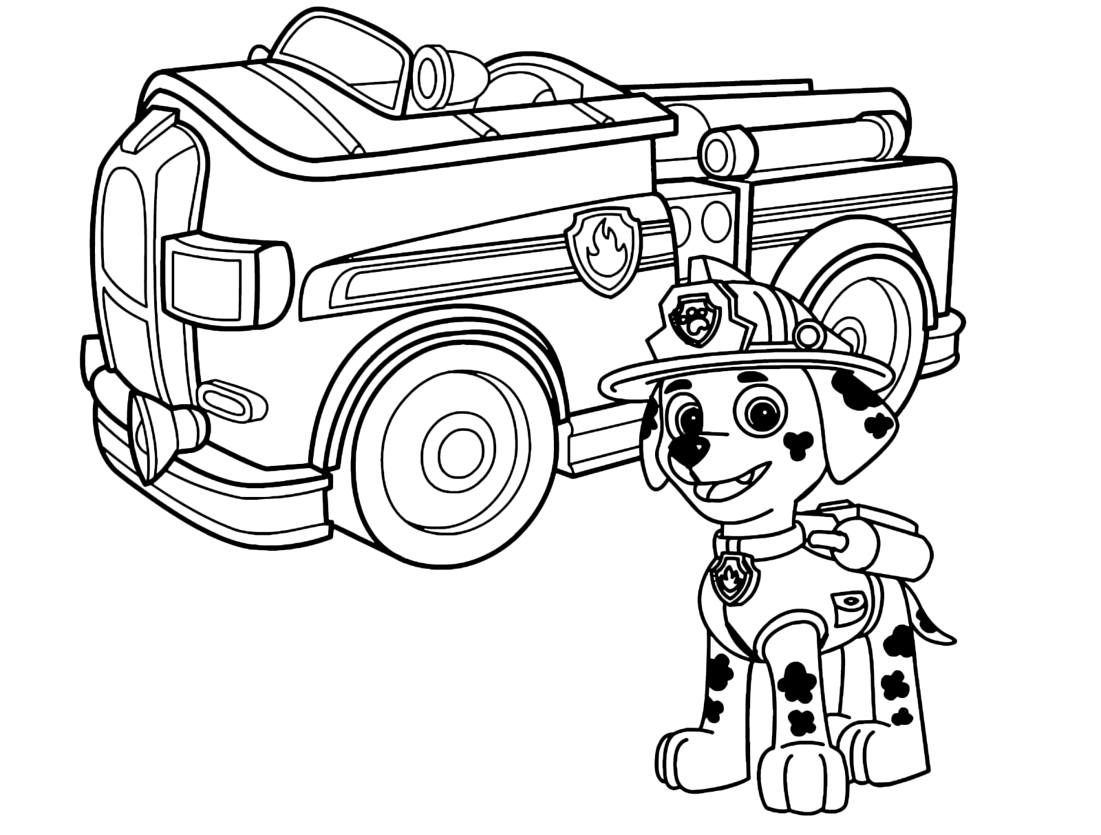 Maestro Tag fat Prøve PAW Patrol - Marshall is in front of his vehicle