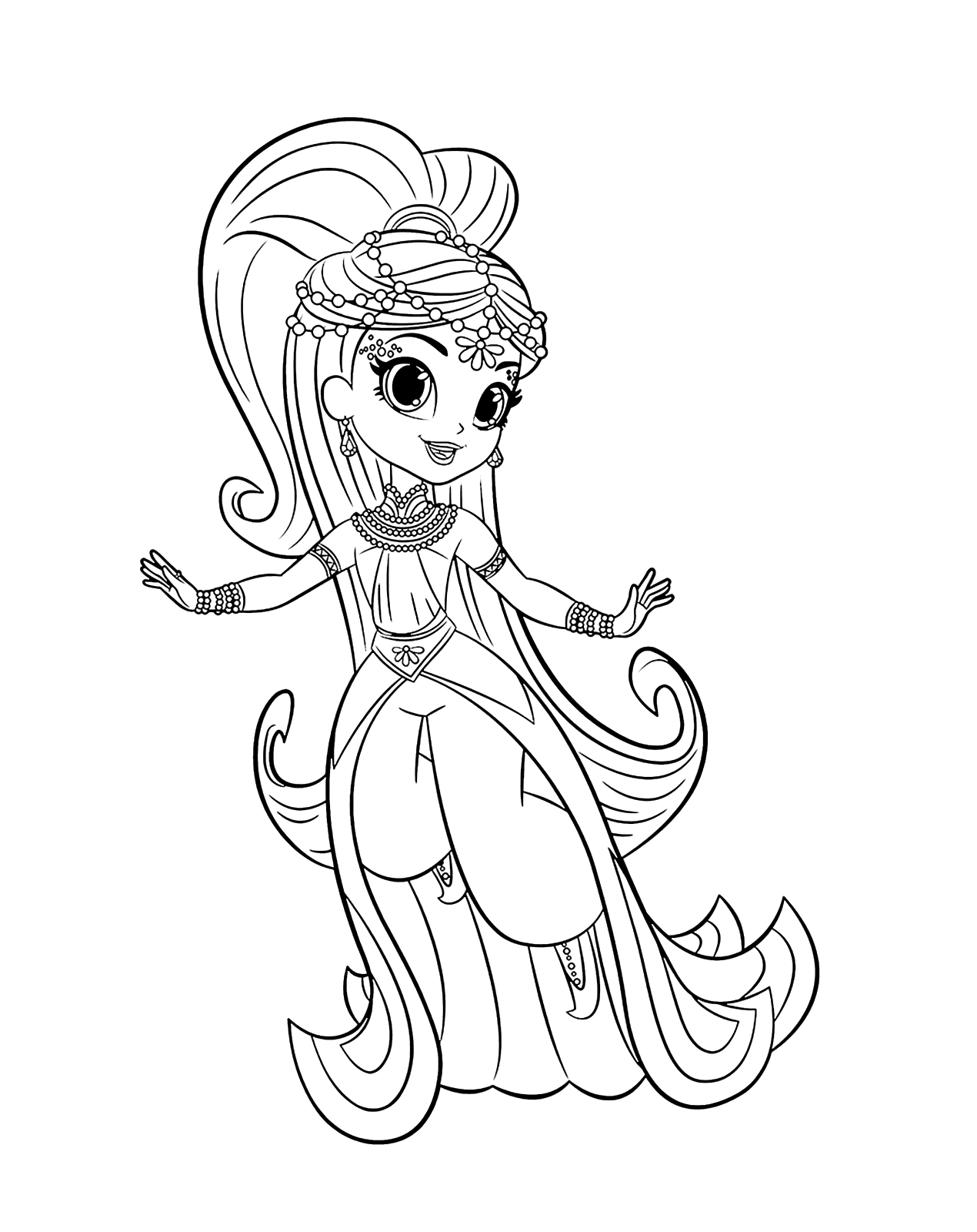 "Shimmer and Shine" coloring page