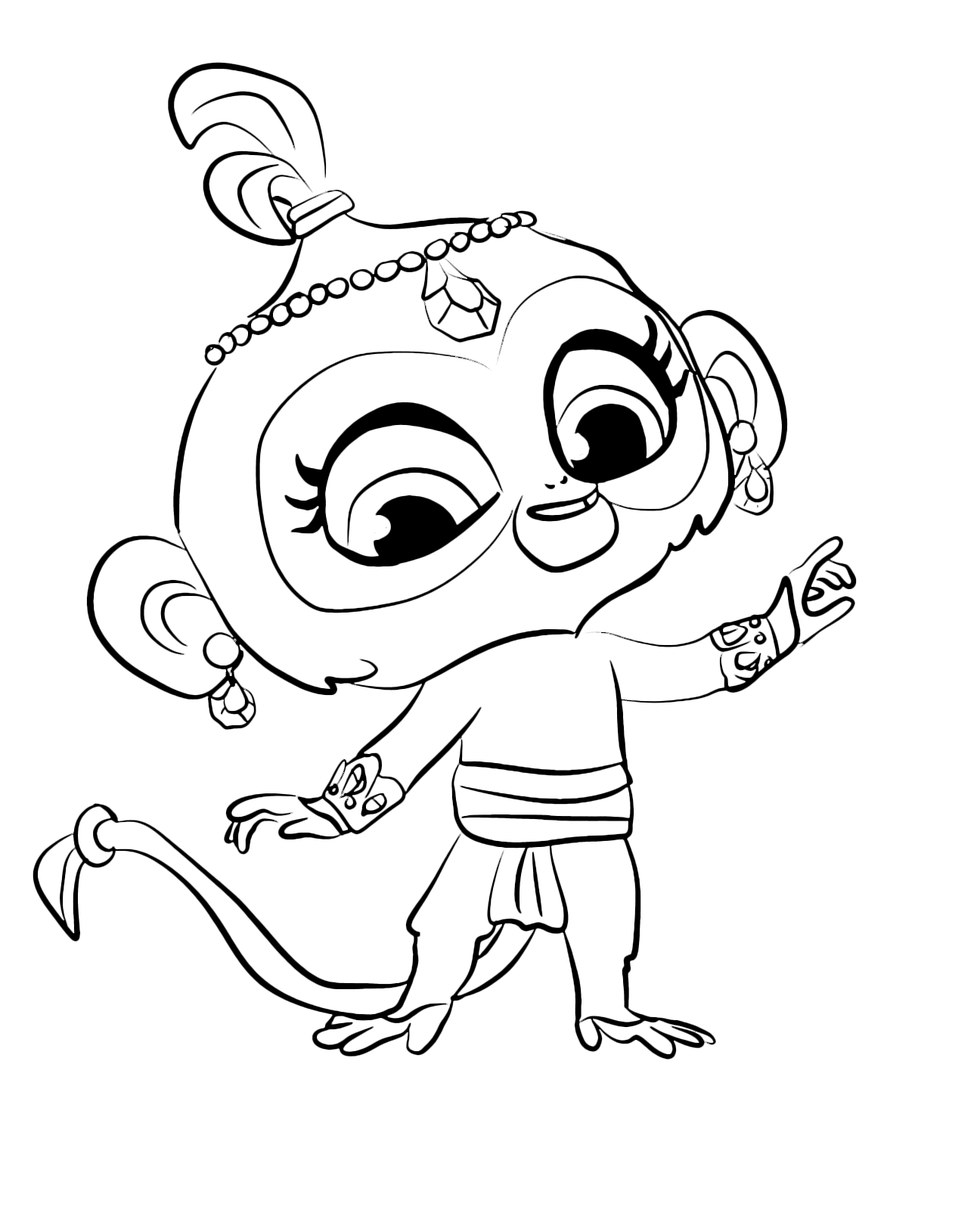 Shimmer and Shine - Tala the little monkey with open arms