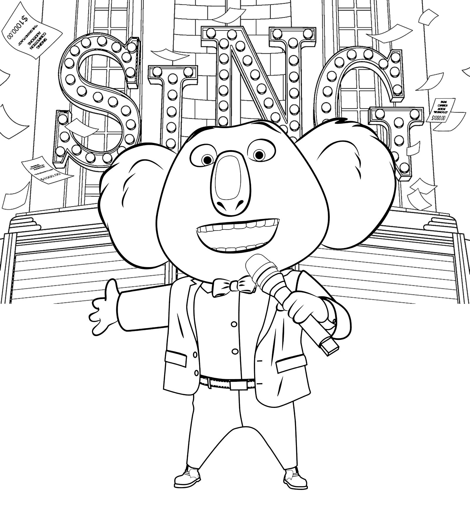 "Sing" coloring pages