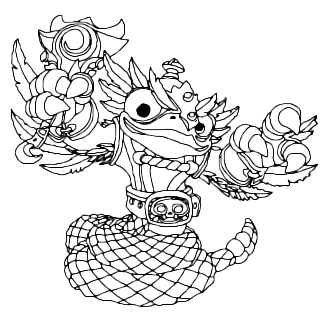 Skylanders coloring page - Swap Force - The terrible Hoot Shake. 