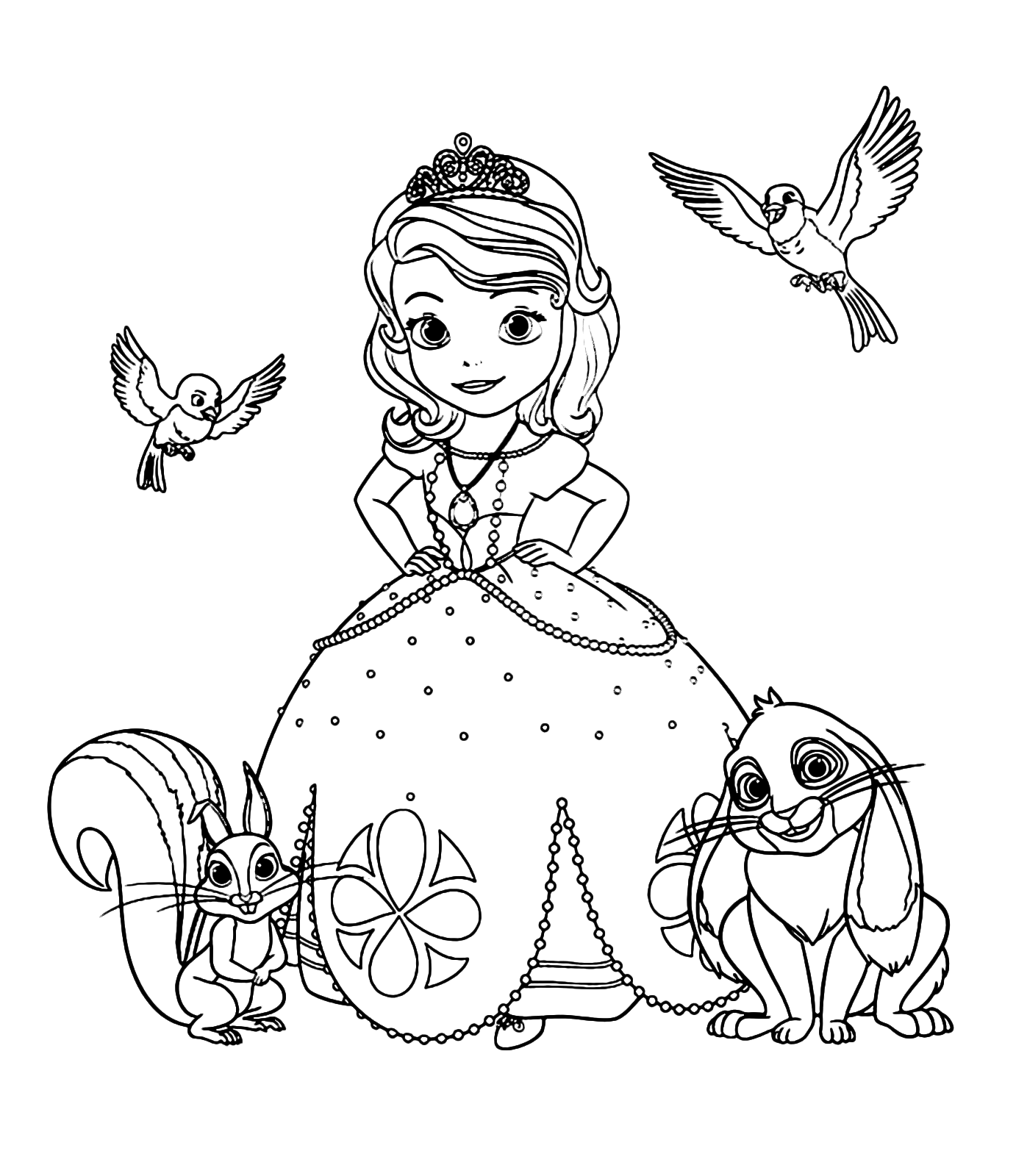 Sofia the First - Sofia with her friends Clover Whatnaught Mia and Robin
