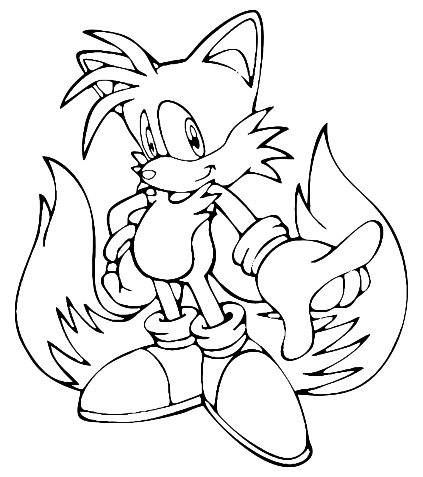 Tails Sonic para Colorir Amigos