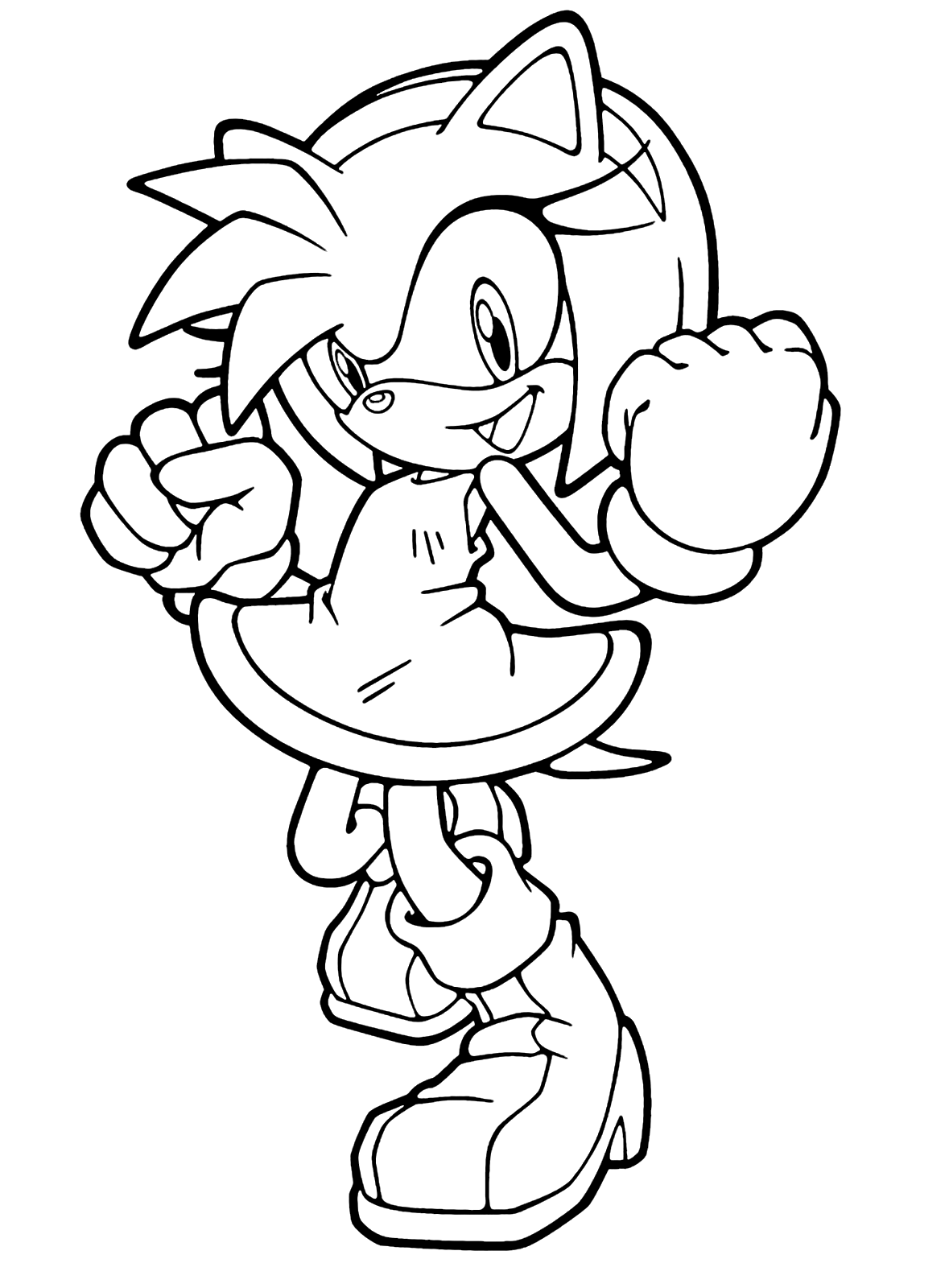 Coloring page Sonic Sonic Amy Rose