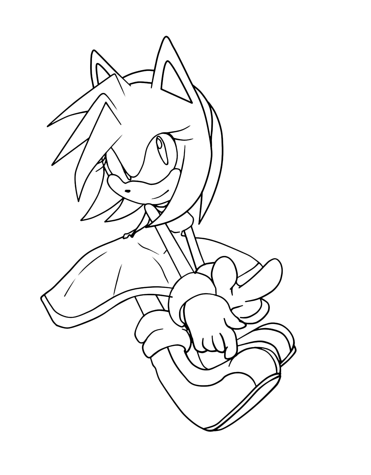 Coloring page Sonic Sonic Amy Rose