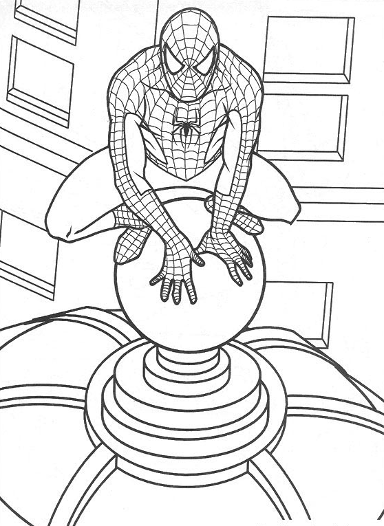 Spiderman - Spiderman atop skyscraper