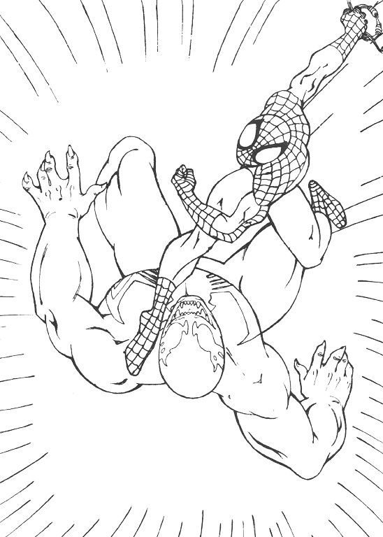 Spiderman - Spiderman hits Venom with a kick