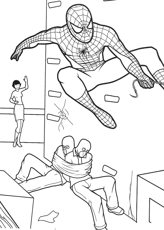 Spiderman - Spiderman saves a girl