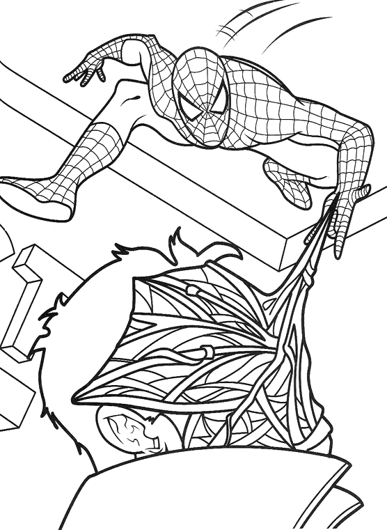 Spiderman - Spiderman shoots a cobweb