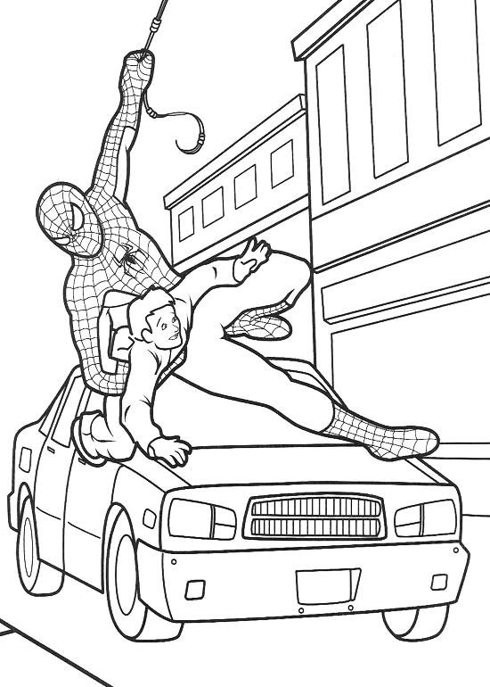 Spiderman - Spiderman to the rescue of a man