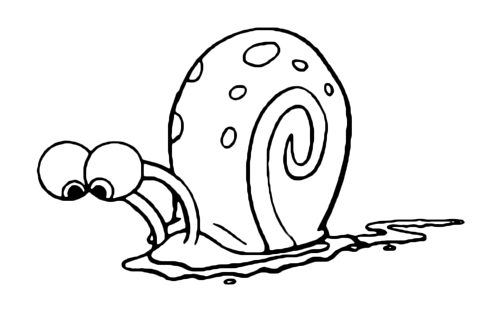 SpongeBob - Gary the snail looks at the ground puzzled