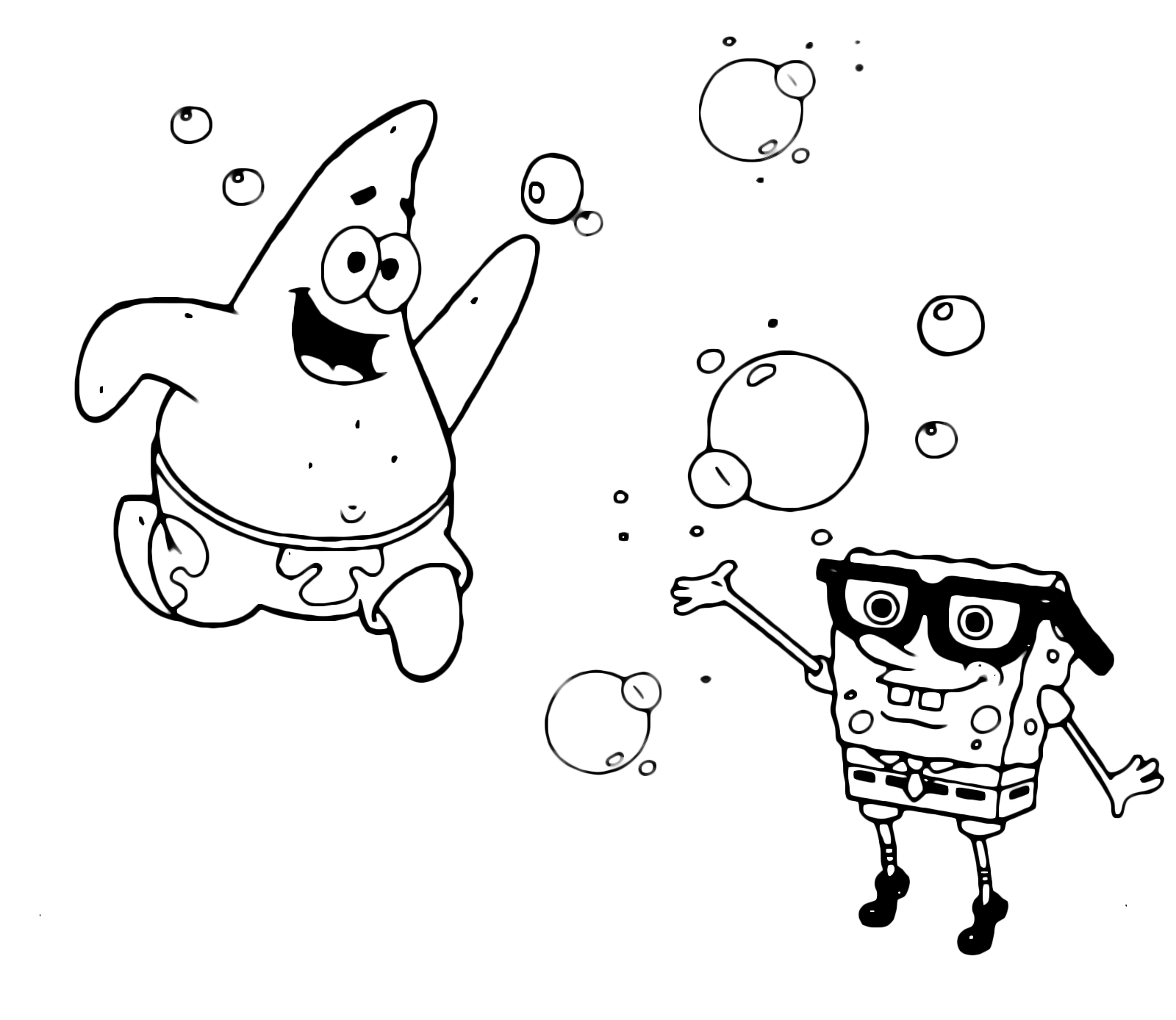 SpongeBob - Patrick Star runs to SpongeBob