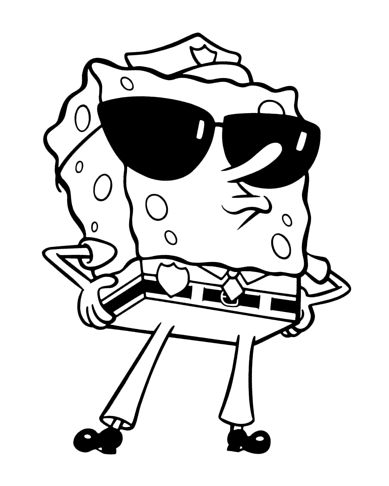 SpongeBob - SpongeBob dressed as a policeman with sunglasses