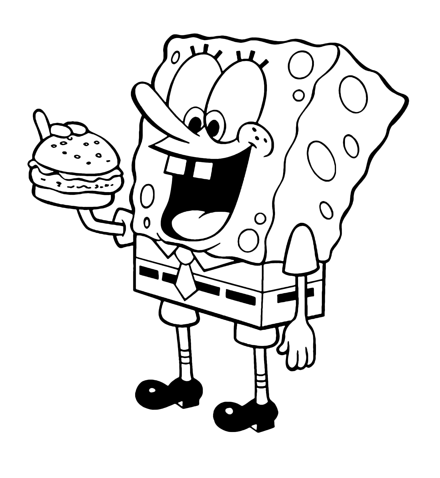 SpongeBob - SpongeBob is eating a sandwich