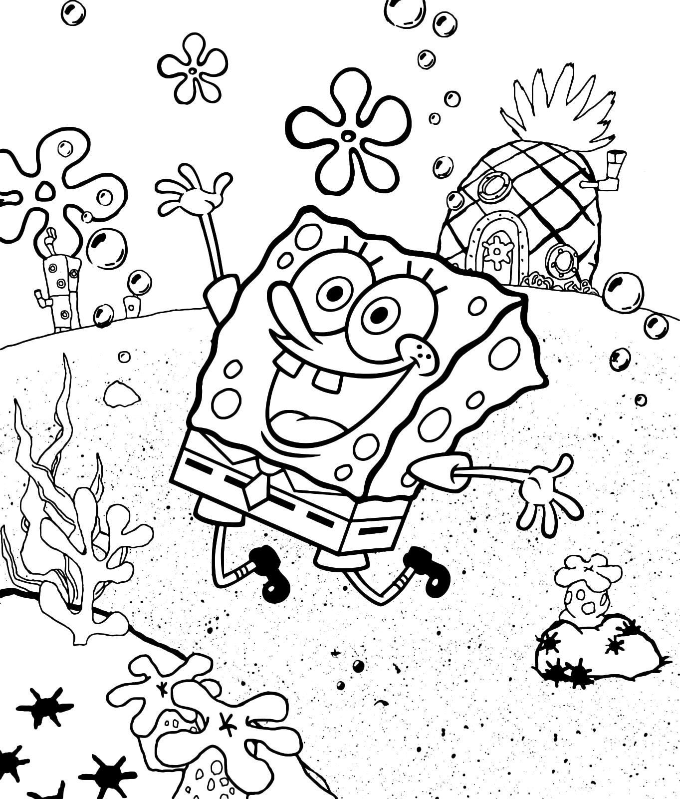 SpongeBob - SpongeBob is happy undersea