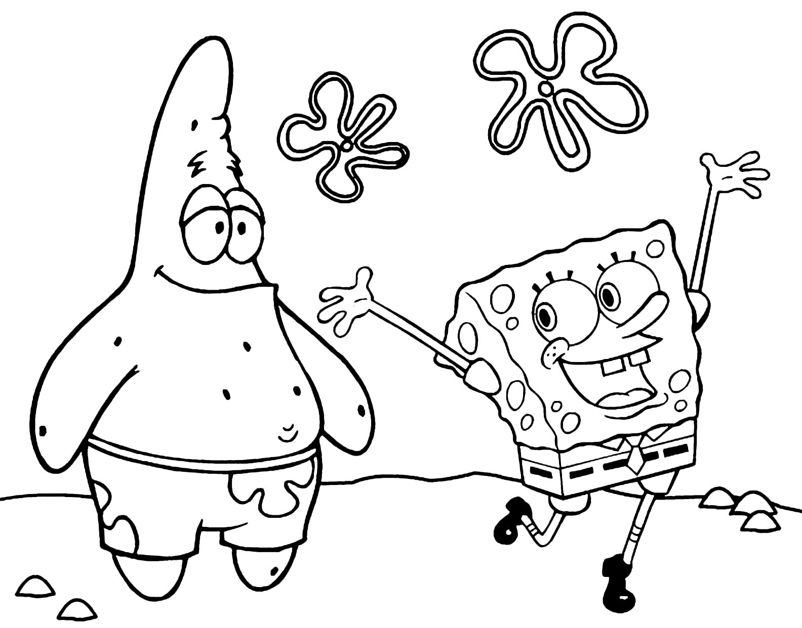 SpongeBob - SpongeBob plays happy with his best friend Patrick Star