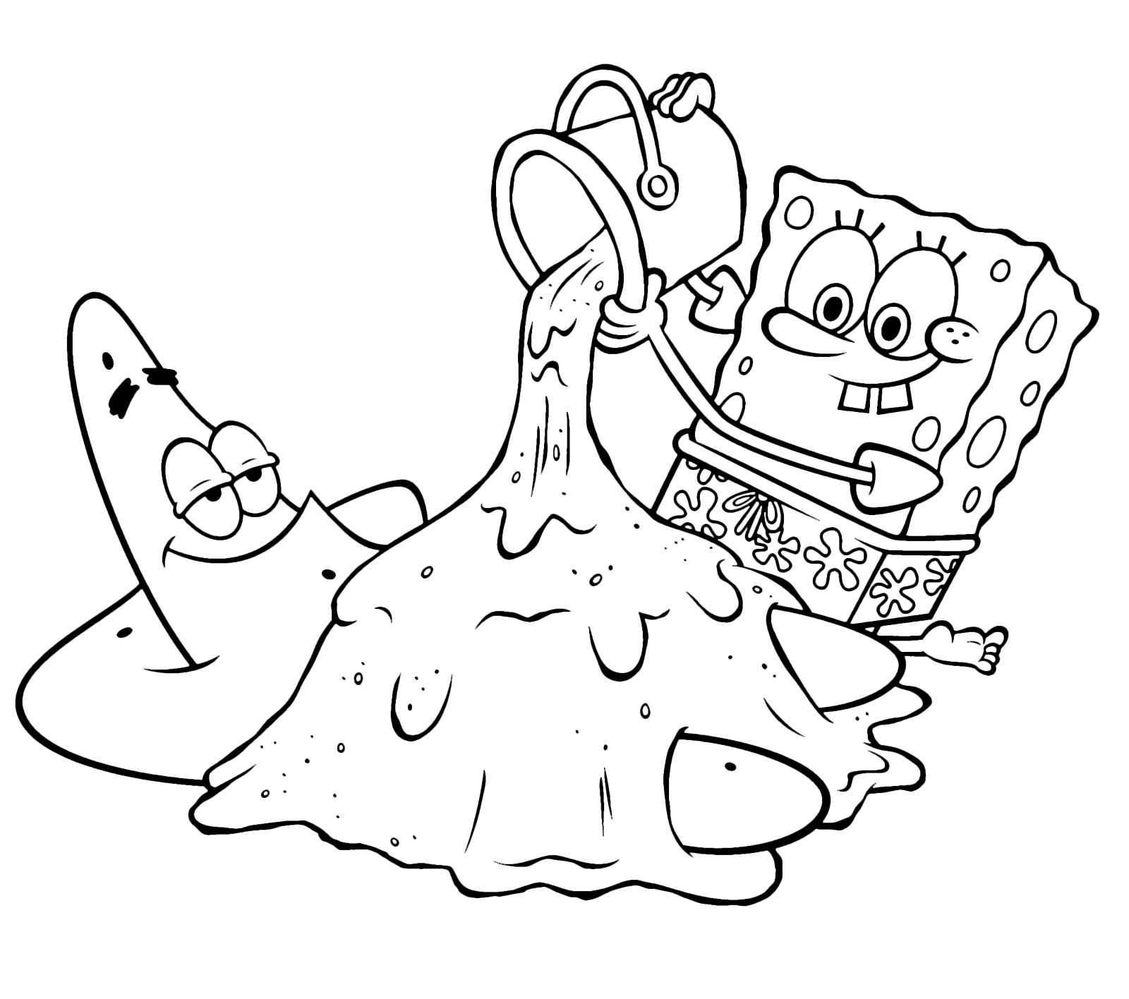 SpongeBob - SpongeBob plays with Patrick on the beach
