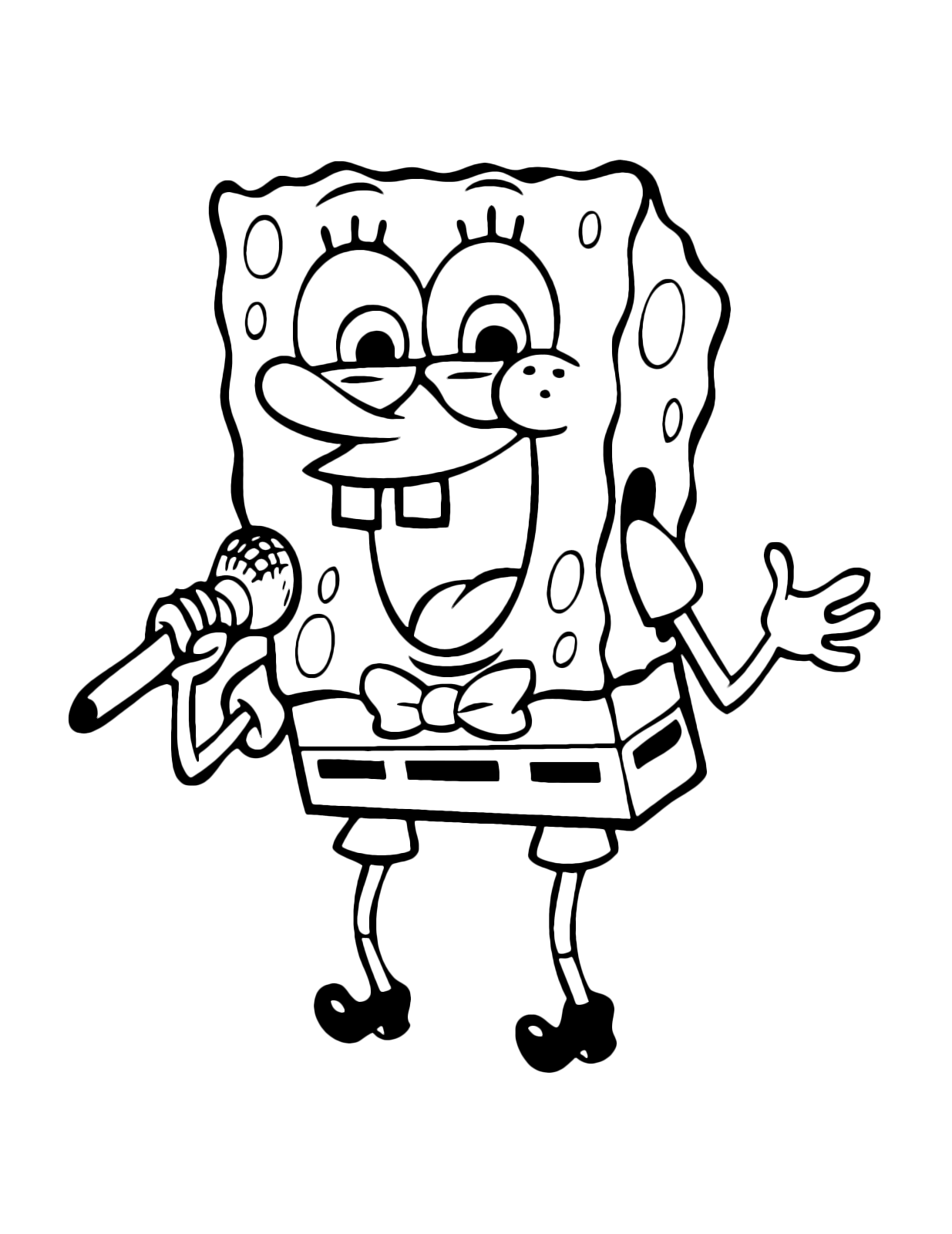 SpongeBob - SpongeBob singing with microphone