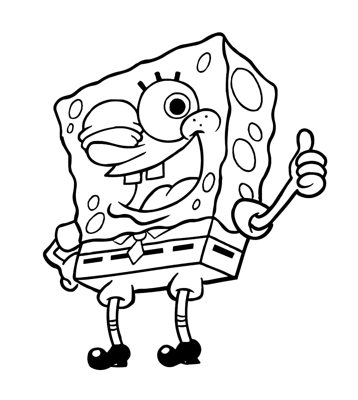 SpongeBob coloring page - SpongeBob winks. sea,sponge,spongebob,squarepants...