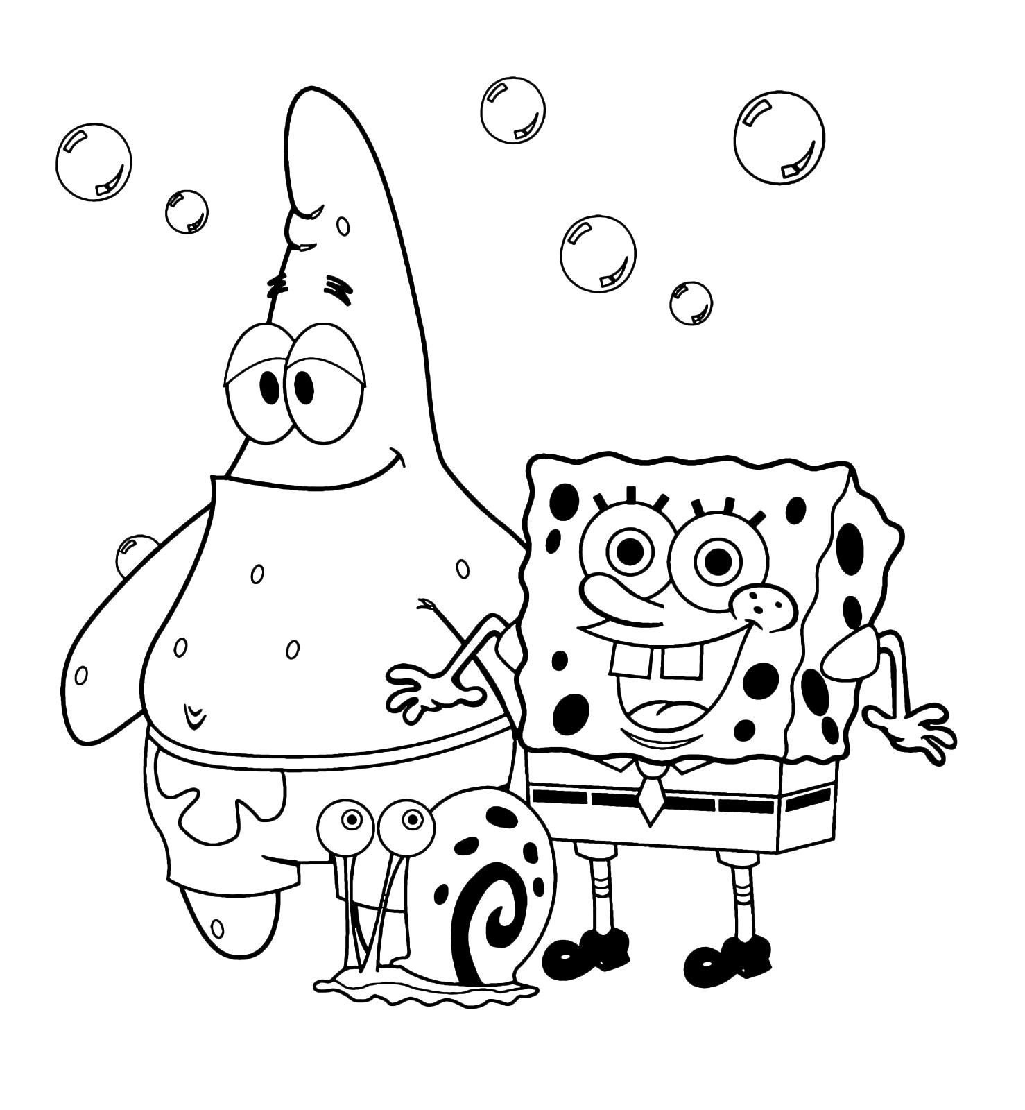 SpongeBob - SpongeBob with the snail Gary and the starfish Patrick Star