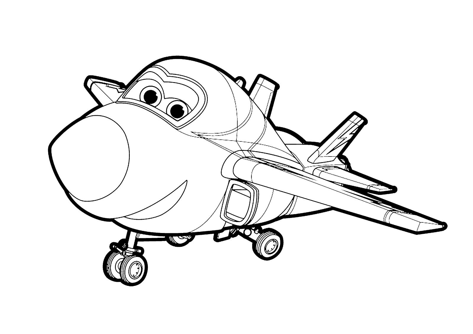 Super Wings coloring page - Jerome flies in the sky. 