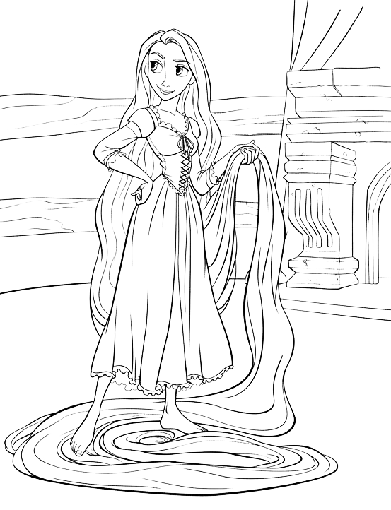 Tangled - Rapunzel with her long golden hair