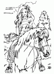 A girl riding