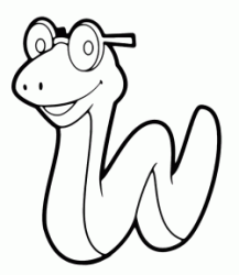A snake with glasses