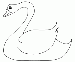 A swan with a very long neck