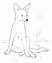 A wolf sitting