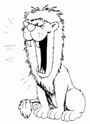 Lion roaring