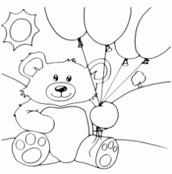 Teddy bear with balloons