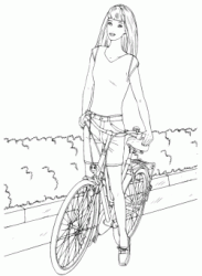 Barbie on bicycle