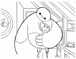 Baymax embraces Hiro