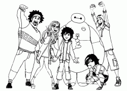 Hiro Hamada with his Baymax GoGo Tomago Wasabi Honey and Fred