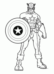 Captain America is posing with his shield