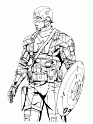 Captain America wears his armor