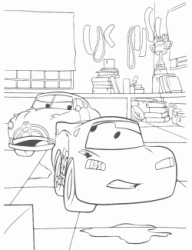 Doc Hudson talks to Lightning McQueen