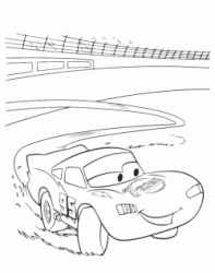 Lightning McQueen in countersteering during the race