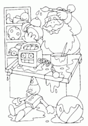 Santa Claus prepares gifts
